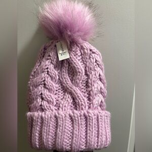 💜 GAP Lilac Knit Beanie w/ Faux Fur Pom — Soft + Cozy Aesthetic 💜